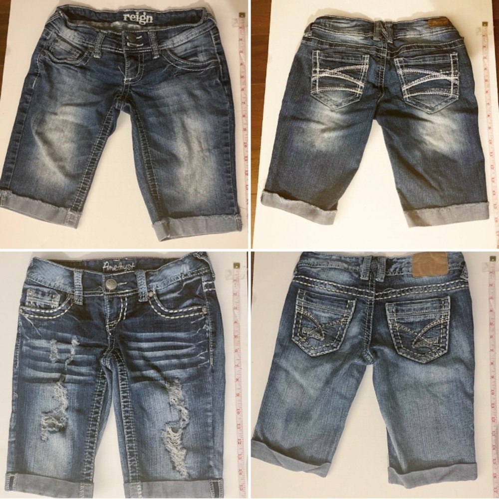 2 Denim Shorts - Mid-Rise - Size 0 (XS)